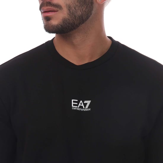 Men's Emporio Armani EA7 Core Identity Cotton Blend Tracksuit in Black