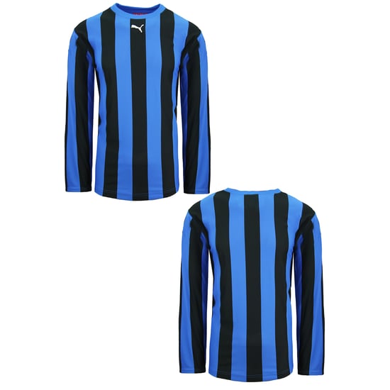 Puma V5.06 Long Sleeve Striped Shirt Blue Black Mens Football Top 700290 02