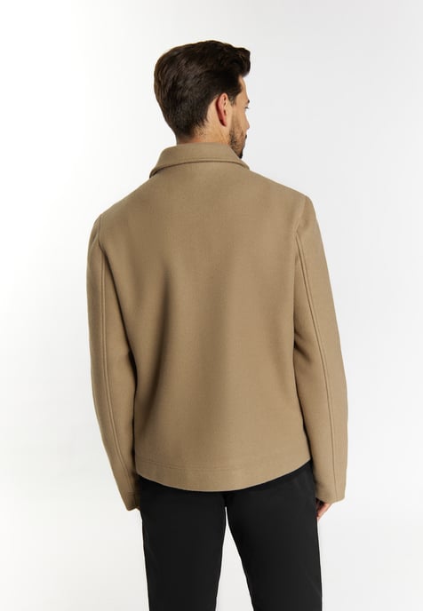 Dreimaster Übergangsjacke in Wolloptik Herren Graubeige - Image 4