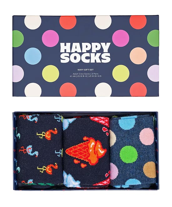 3er-Pack Unisex Socken-Set mit schickem Design - Marineblau - Image 2