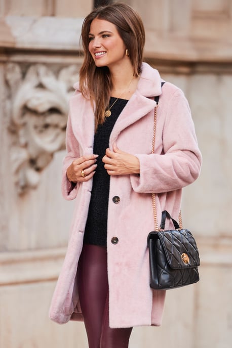 Soft Pink Super Cosy Faux Fur Coat