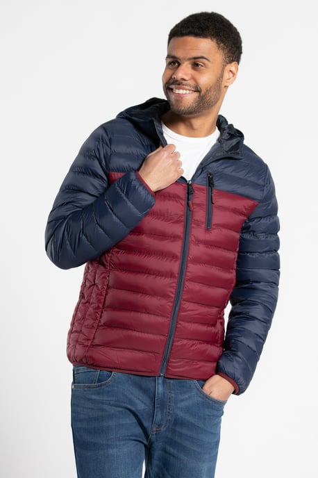 Colour Block Hooded Padded Jacket