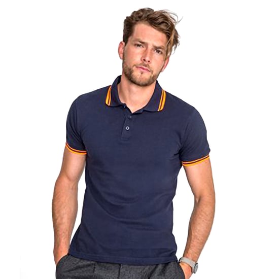 SOLS - Polo manches courtes PASADENA - Homme (Bleu marine/orange) - Image 4