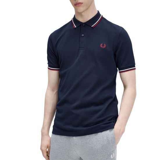Fred Perry M3600 Twin Tipped Polo Shirt In Navy - Image 1