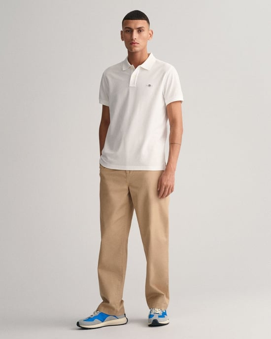 GANT Mens Slim Fit Short Sleeve Shield Logo Pique Polo