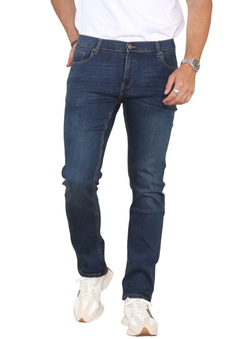 MYT Herren-Jeans mit geradem Bein, Hyper-Stretch-Denim in Dunkelblau - Image 1