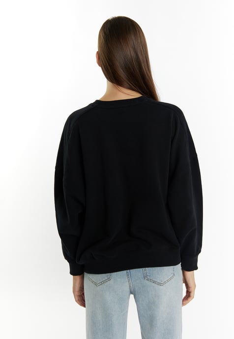 Mymo Sweatshirt mit Rundhalsausschnitt Damen schwarz - Image 4