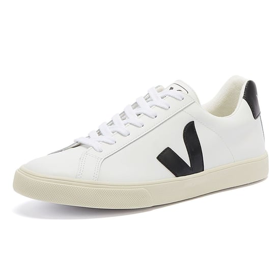 Veja Esplar Leder Womens Trainers - (Extra Weiß / Schwarz) - Image 3