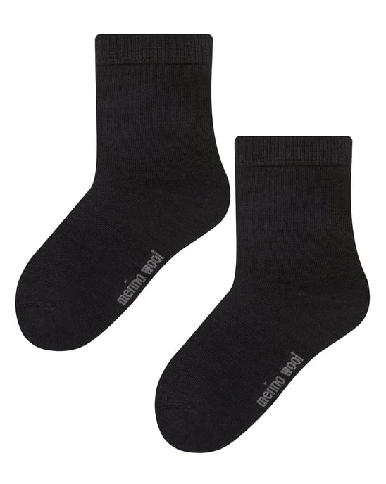 Steven - Kids Warm Merino Wool Thermal Socks - Schwarz - Image 1