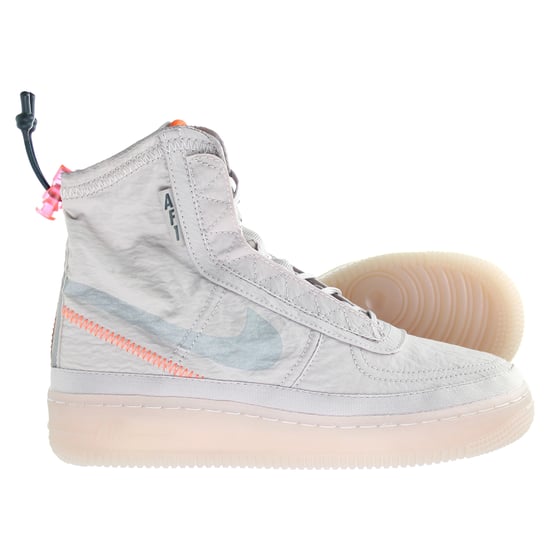 Nike AF1 Shell Lace-Up Grey Synthetic Womens Trainers BQ6096 003