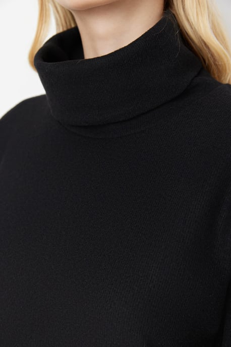 Trendyol Femmes Bras bas Col roulé Changement Midi Robe - Image 3