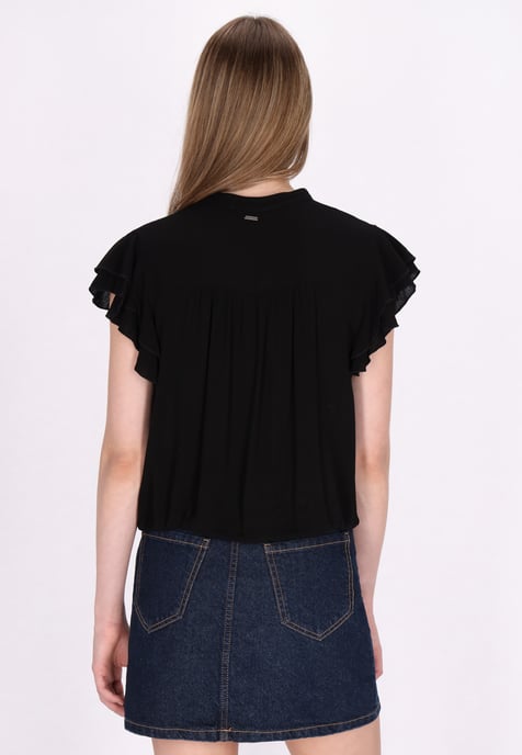 Dreimaster Bluse Damen Schwarz - Image 4