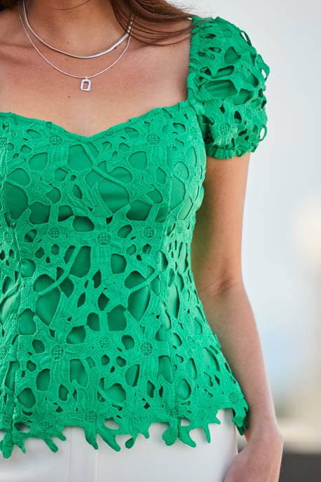 Green Premium Lace Top