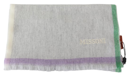 Echarpe unisexe beige 100% cachemire pour hommes Missoni - Image 4