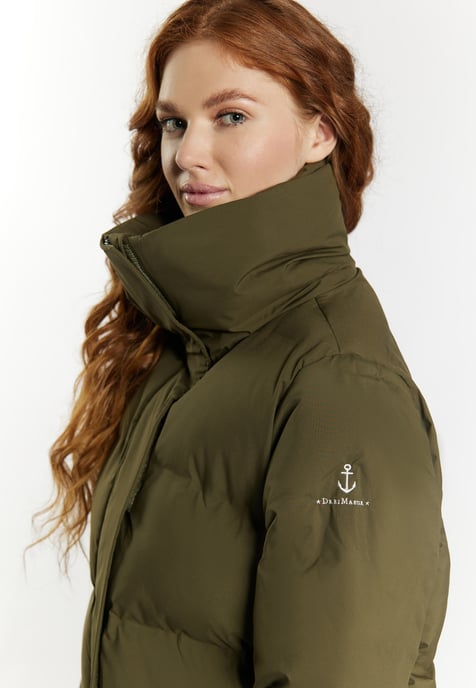 Dreimaster Wintermantel mit Wattierung Damen militärisch oliv - Image 5