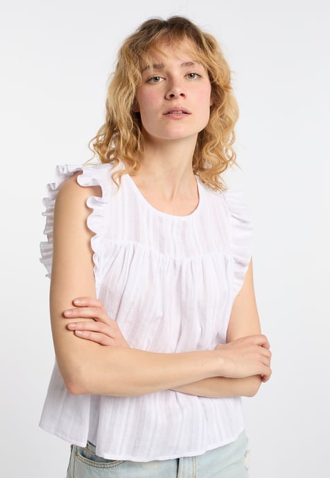 Dreimaster Bluse Damen Weiss - Image 5