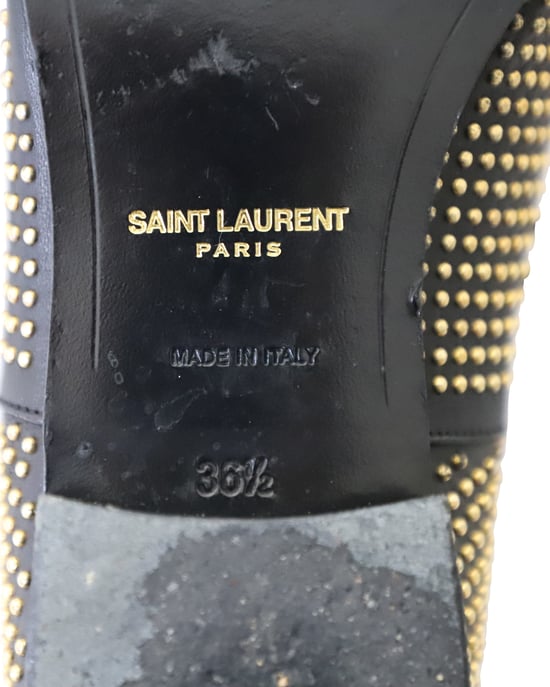 Saint Laurent Genietenakzente Oxfords aus schwarzem Leder - Image 6