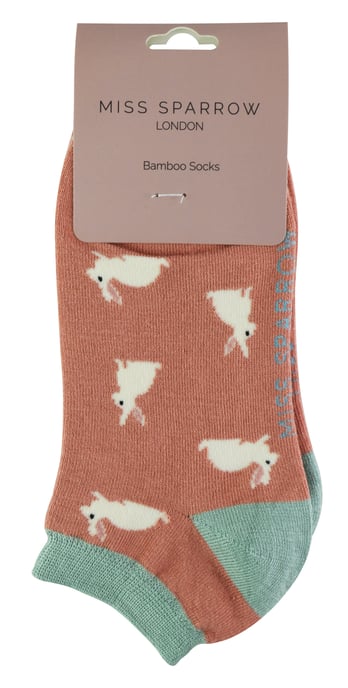 Damen Bambus Trainer Socken | Miss Sparrow | Atmungsaktive Low Cut Socken für Frauen - Kaninchen (Pink) - Image 2
