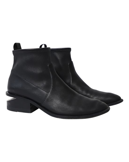 Alexander Wang Kori Cutout Stiefeletten aus schwarzem Leder - Image 3