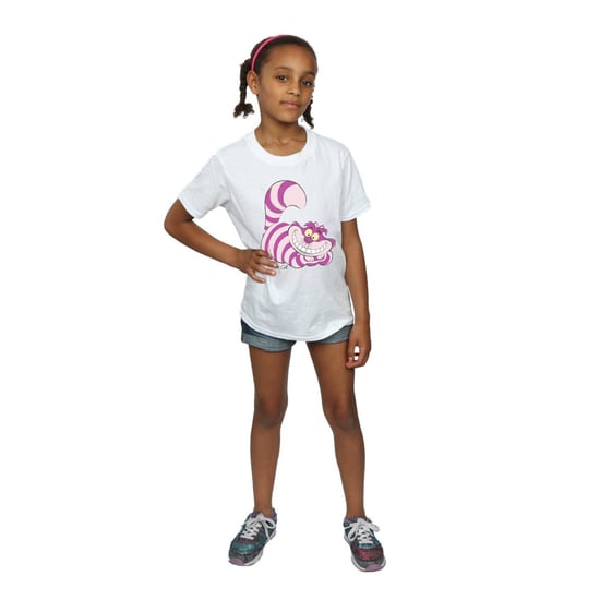 Disney Girls Alice In Wonderland Cheshire Cat Cotton T-Shirt (White)
