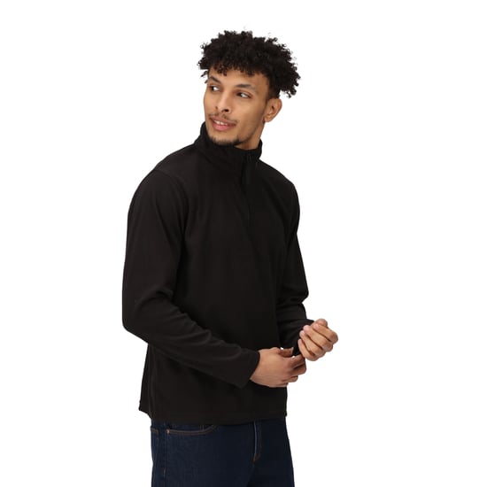 Regatta Mens 170 Series Anti-pill Zip Neck Micro Fleece (Black)