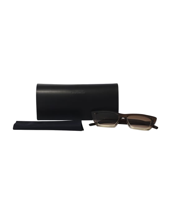 Saint Laurent Katzenaugen-Sonnenbrille aus braunem Acetat - Image 6