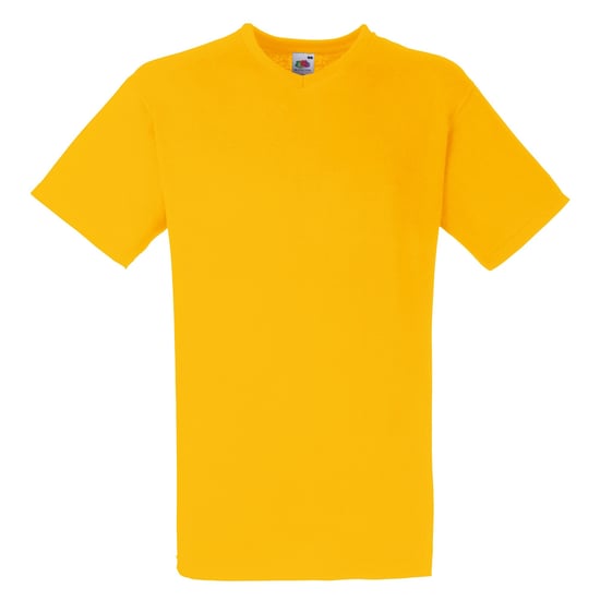 Fruit Of The Loom Valueweight T-shirt für Männer mit V-Ausschnitt, kurzärmlig (Sonnenblumengelb) - Image 1