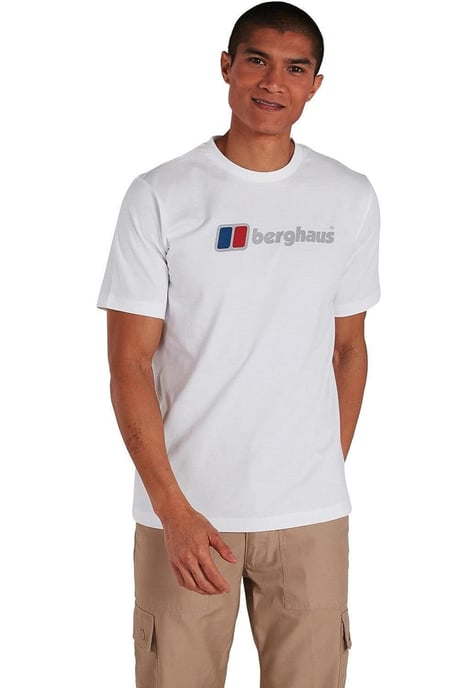 Berghaus Herren Bio-T-Shirt mit großem Logo in Weiß - Image 1