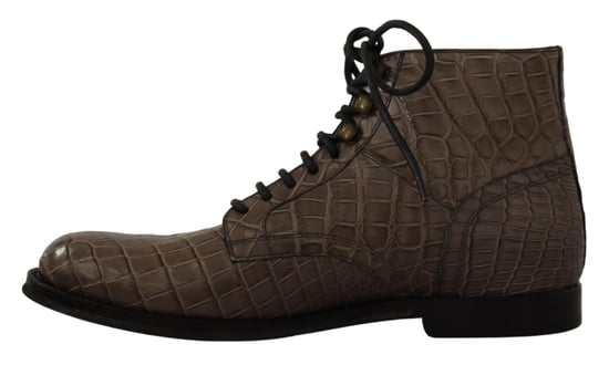 Dolce & Gabbana Herren Graue Krokodilleder Derby-Stiefel - Image 4