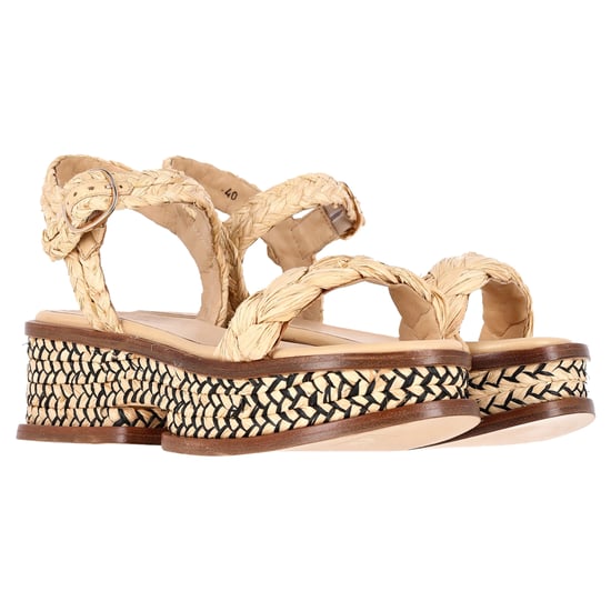 Gabriela Hearst + Clergerie Michael Plattform-Sandalen aus beigem Raffia - Image 4