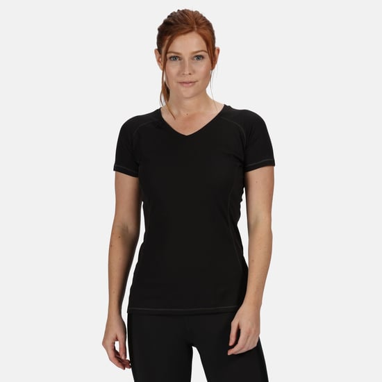 Regatta Activewear Damen Beijing Kurzarm T-Shirt (Schwarz/Schwarz) - Image 3