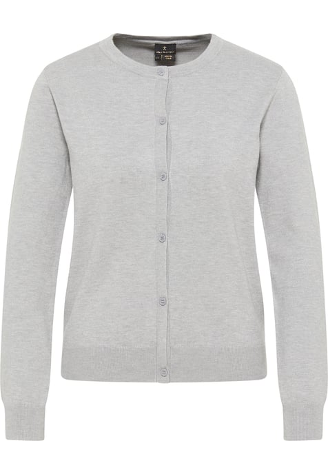 Dreimaster Strickjacke Damen Grau Melange - Image 1