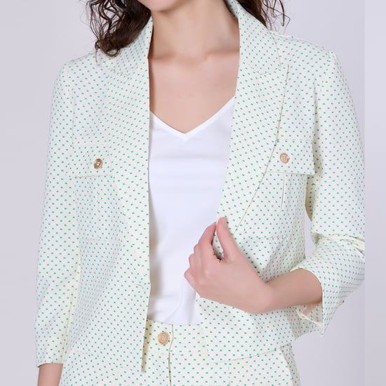 Crop-Jacke mit Safari-Taschen und Punktedruck - Image 6
