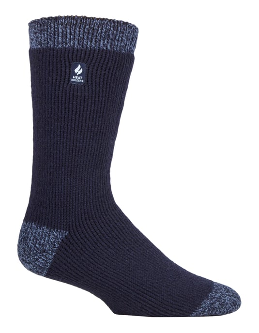 Wärmehalter - Herren extra dicke Thermosocken für den Winter | Warme flauschige Fleece isolierte Socken | Geschenke für Männer - Navy / Denim Ferse & Spitze (Berlin) - Image 1