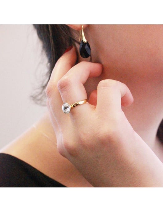Acacia One Size Ring - Gold und Kristall - Image 2