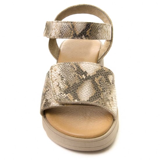 Confortable wedge sandal Purapiel in Beige