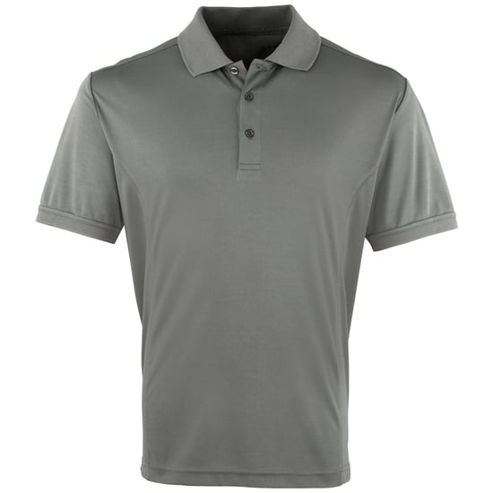 Premier Mens Coolchecker Pique Kurzarm-Polo T-Shirt (dunkelgrau) - Image 1