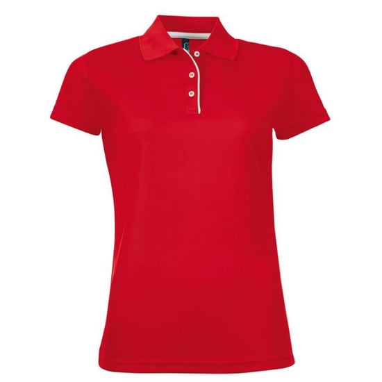 SOLS Womens/Ladies Performer Kurzarm-Pique-Poloshirt (Rot) - Image 1