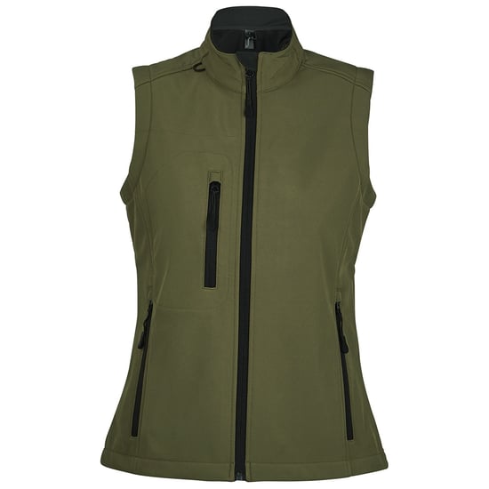 SOLS Womens/Ladies Rallye Soft Shell Bodywarmer Jacke (Dunkelgrün) - Image 1