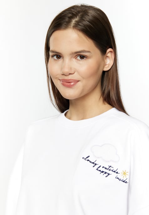Mymo Sweatshirt mit Rundhalsausschnitt Damen weiss - Image 5