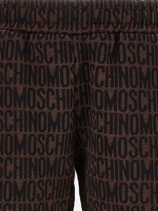 Moschino Boys All Over Logo Shorts in Brown