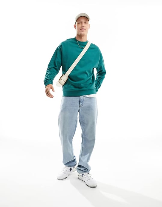 ASOS DESIGN oversized sweatshirt in green