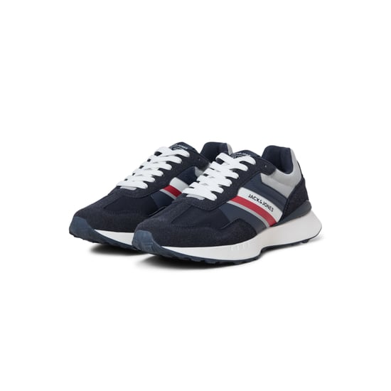 Herren-Turnschuhe Boston Combo von der Marke Jack & Jones. Der Schuh ist aus hochwertigem Kunstleder und Textil gefertigt.  Marke: Jack & JonesModellname: Boston ComboKategorie: HerrenschuheMaterialien: Kunstleder, TextilFarbe: marineblau - Image 2