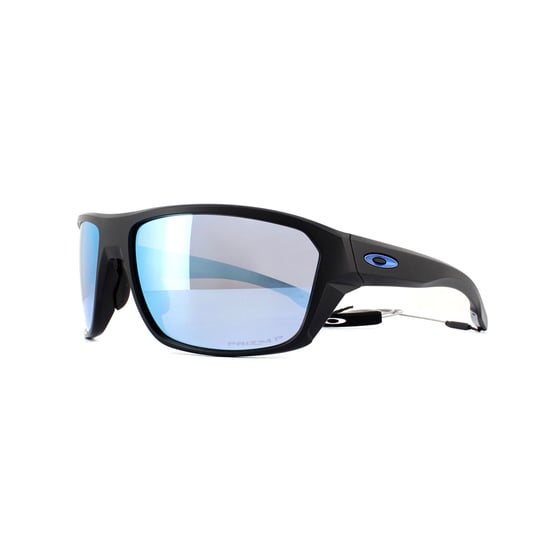 Oakley Wrap Mens Matte Black Prizm Deep Water Polarized Sunglasses