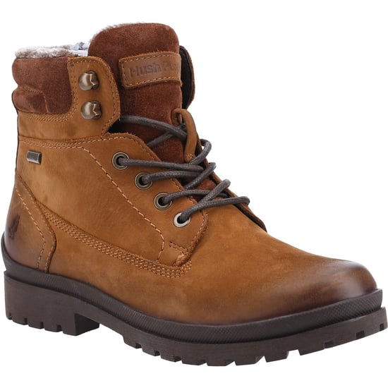 Hush Puppies Annay Leder Damen Stiefel Camel - Image 1