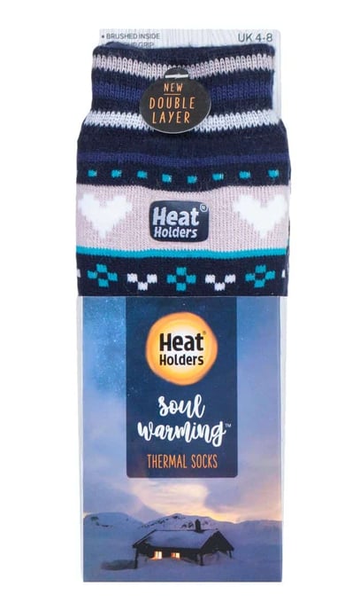 Damen Fairisle Nordic Winter rutschfeste Thermo-Slipper-Socken - Image 2