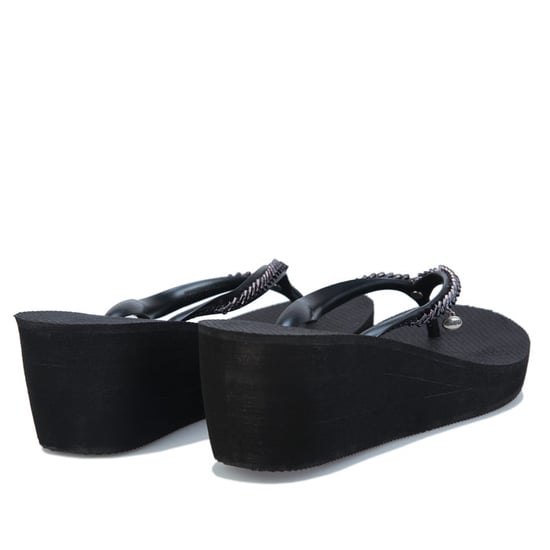 Women's Havaianas High Metal Grega Flip Flops in Black
