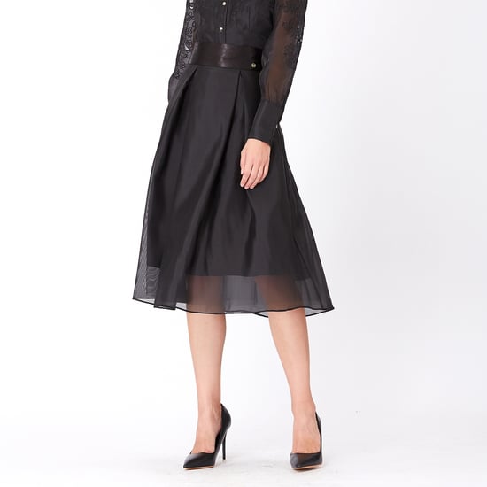 Ausgestellter Rock aus Organza und Satin - Image 1