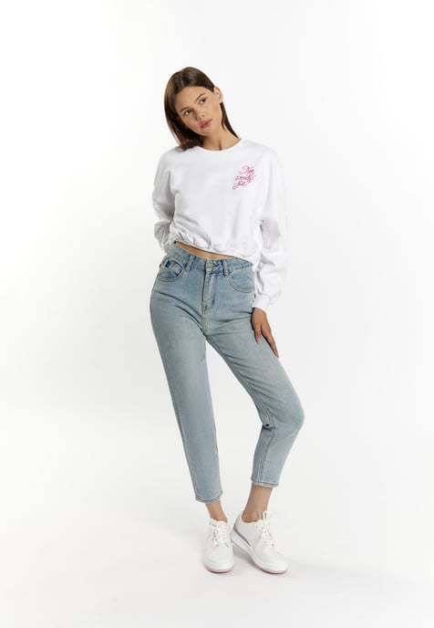 Mymo Sweatshirt kurz Damen weiss - Image 2