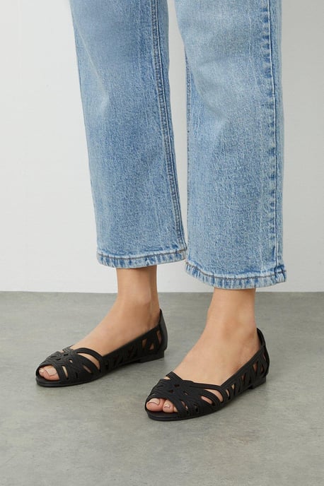 Prim Peep Toe Ballet Flats - Image 1